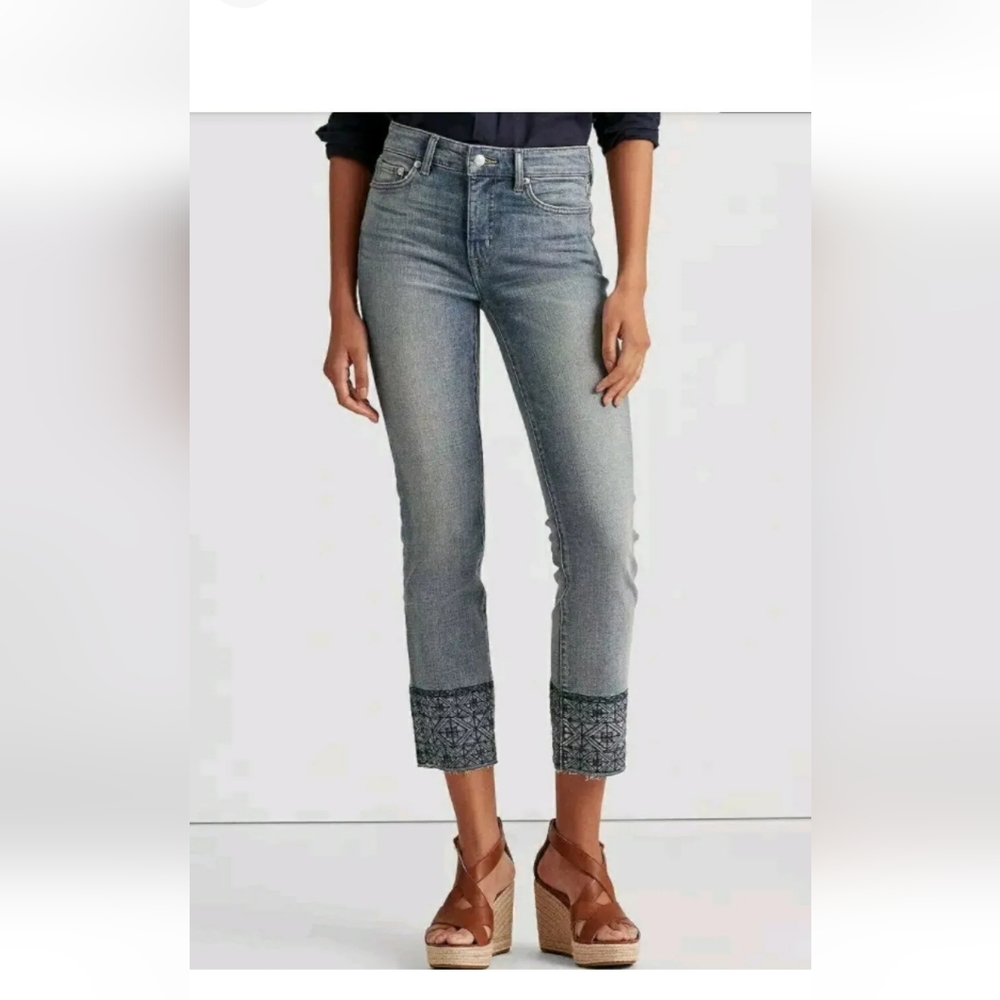 Lauren ralph lauren womens Highland Indigo Straight Ankle Blue Jeans Size 10 NWT